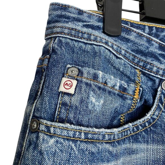 AG Jeans Adriano Goldschmied Protege Mens 32 Denim Y2K Distressed Straight NEW - Picture 7 of 13